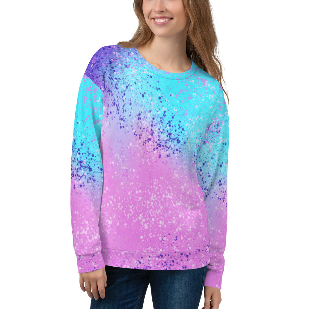 Multi Colored Confetti Paint Splatter Unisex Sweatshirt by Signature Outlet