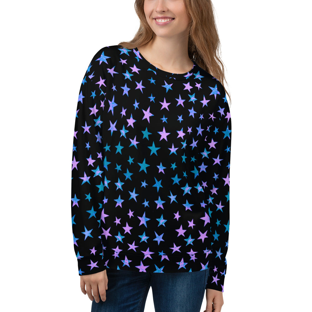 Multi Colored Astrology Stars Unisex Sweatshirt