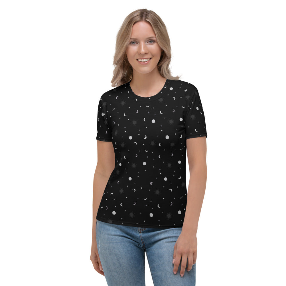 Magical Astrology Moon and Stars Women's T-shirt