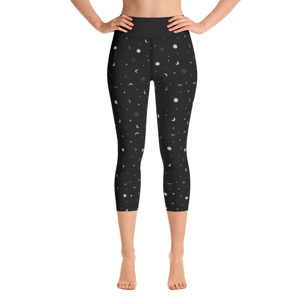 Moon and Stars Yoga Capri Leggings by Signature Outlet