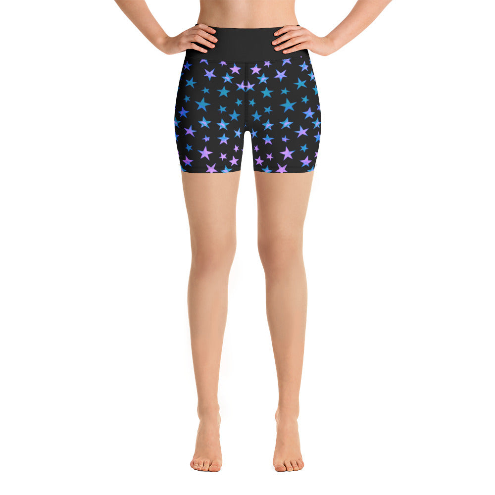 Multi Colored Astrology Stars Yoga Shorts