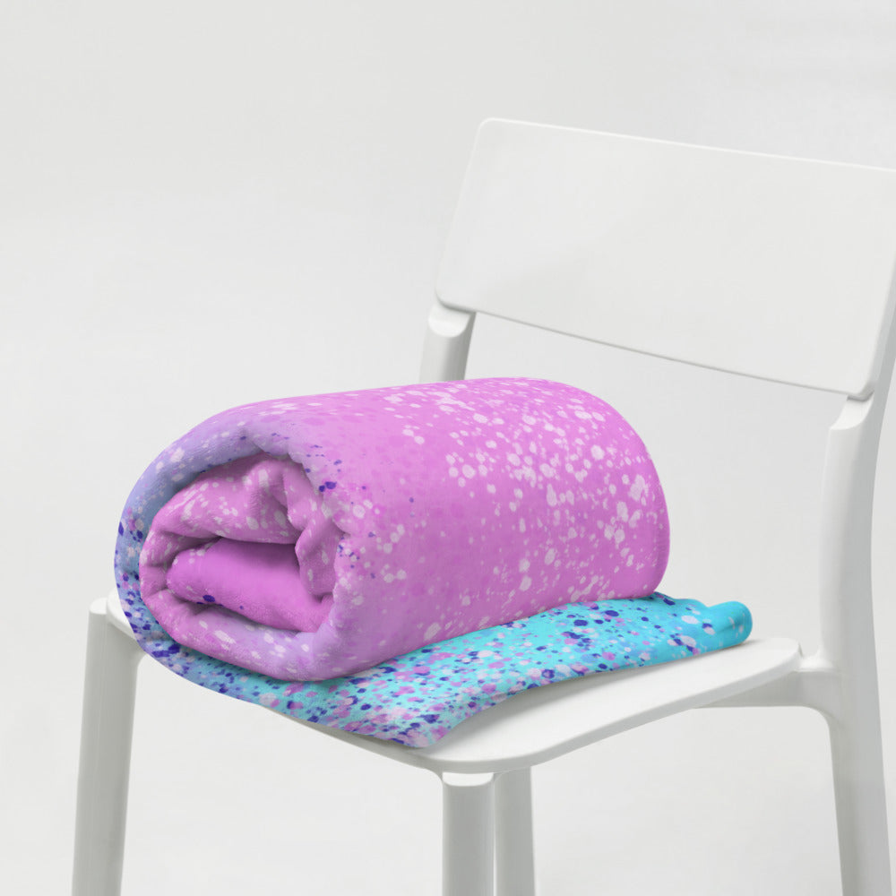 Multi Colored Confetti Paint Splatter Throw Blanket